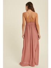Ruched Chiffon Maxi Dress - Hippie Haven Boutique