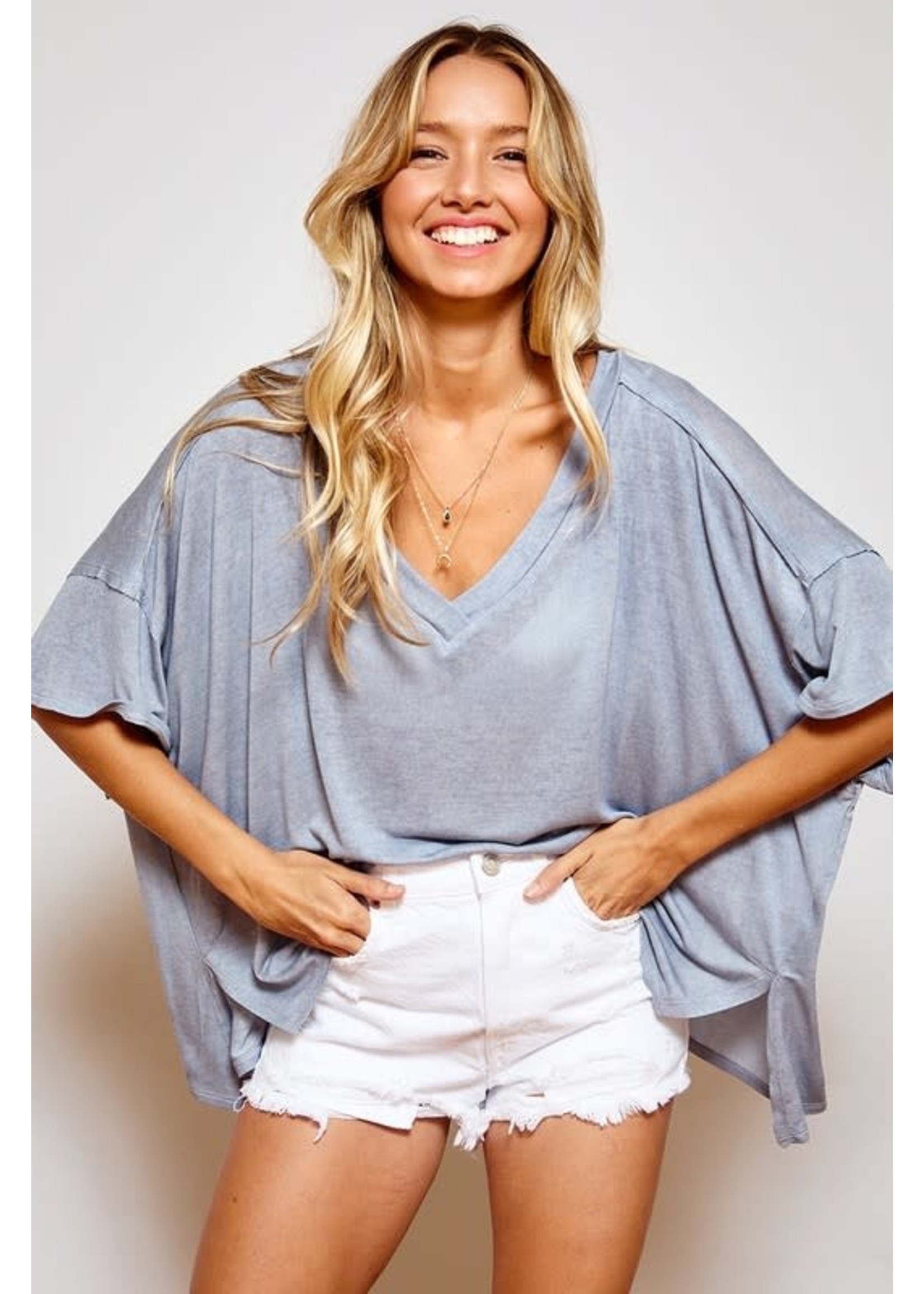Slouchy V Neck Top