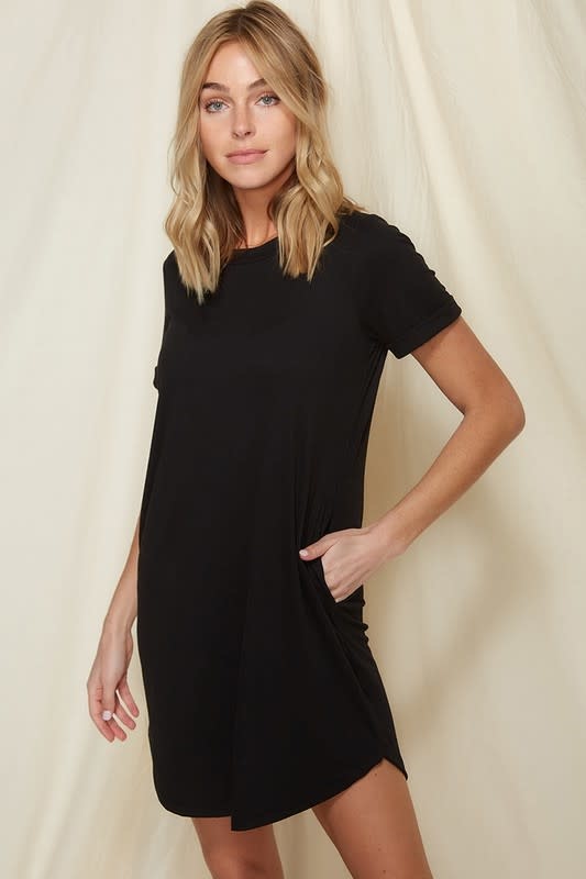Ribbed T-Shirt Dress - Hippie Haven Boutique