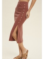 All Day Long Ribbed Knit Skirt