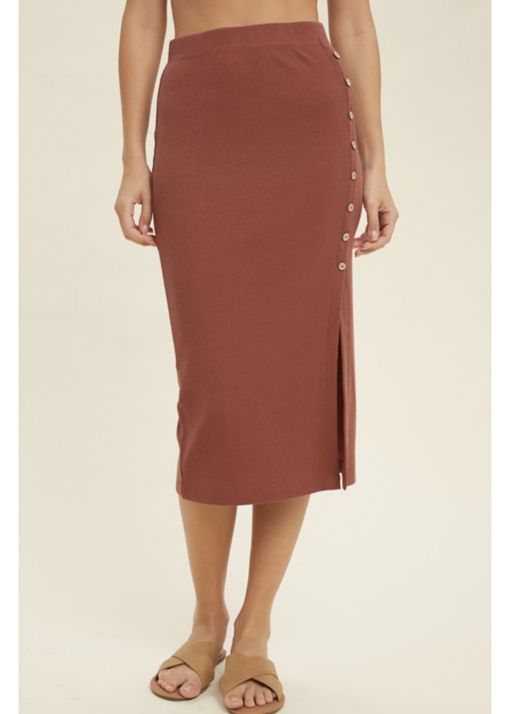 All Day Long Ribbed Knit Skirt
