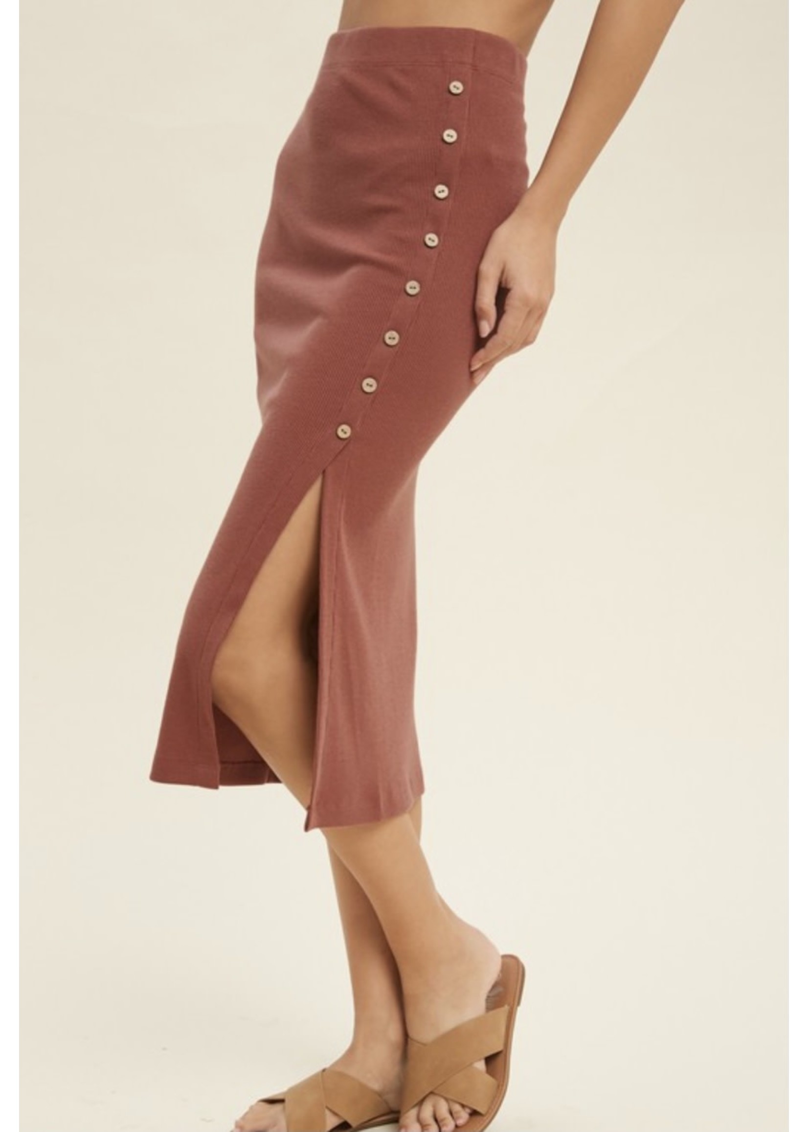 All Day Long Ribbed Knit Skirt