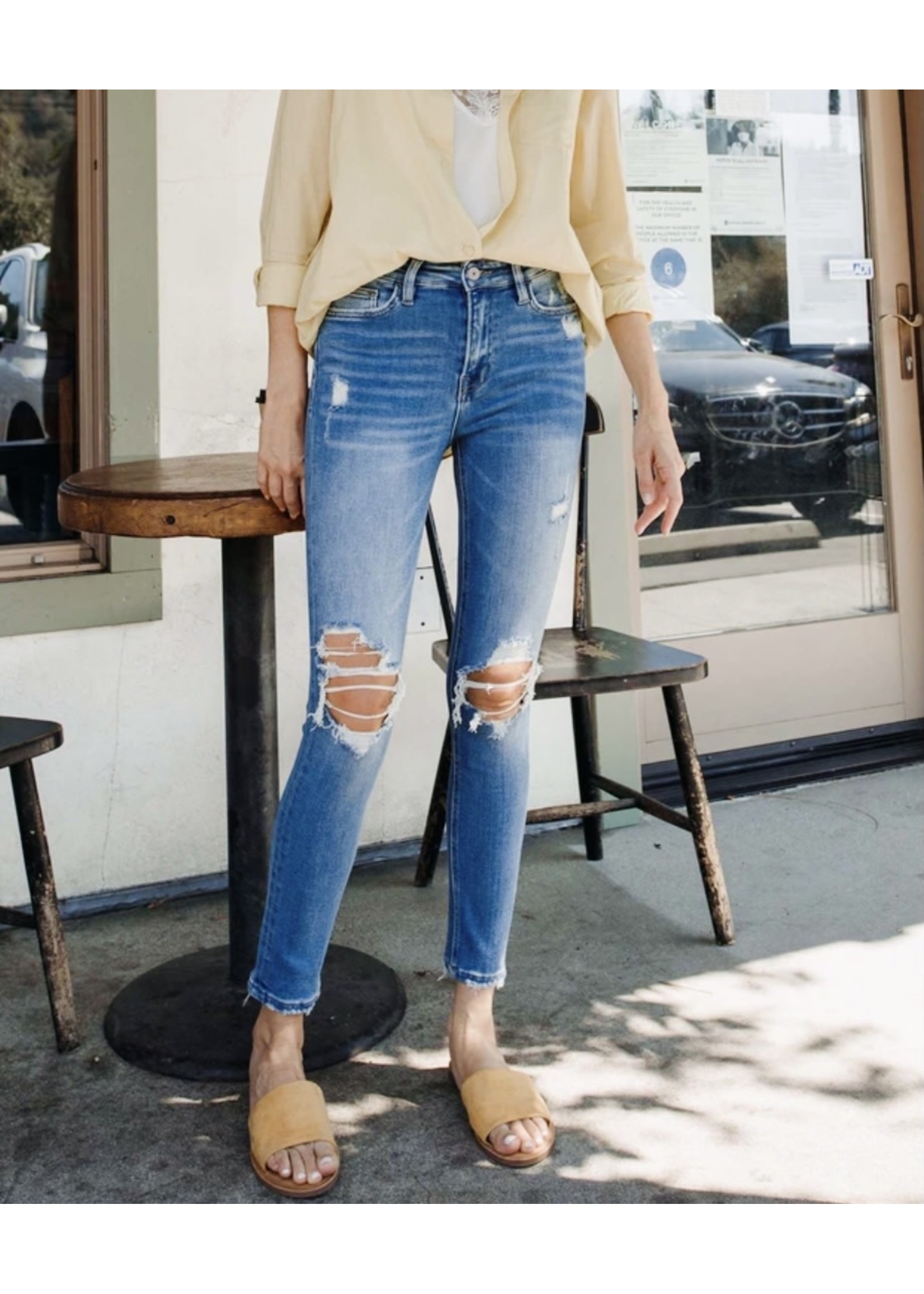 Vervet By Flying Monkey Hey Sun - Distressed High Rise Crop Skinny Jeans