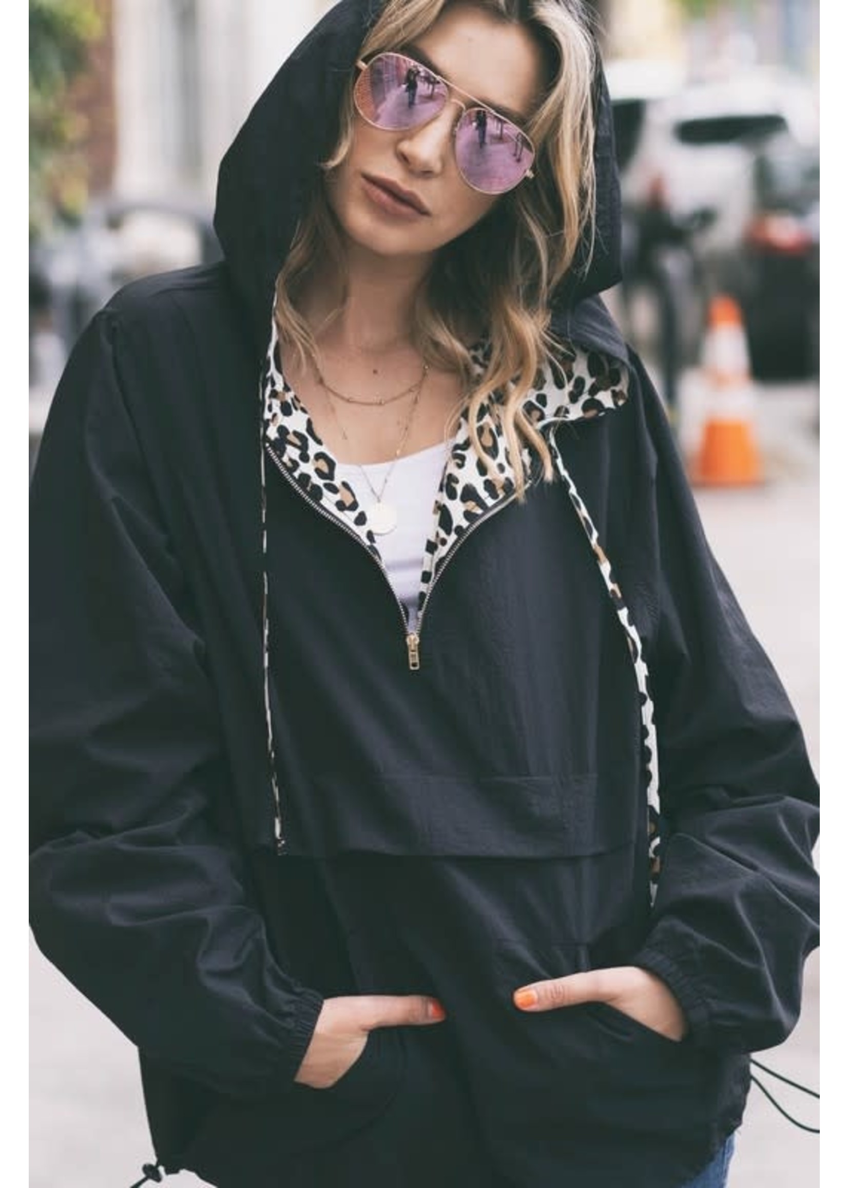 Leopard Contrast Windbreaker