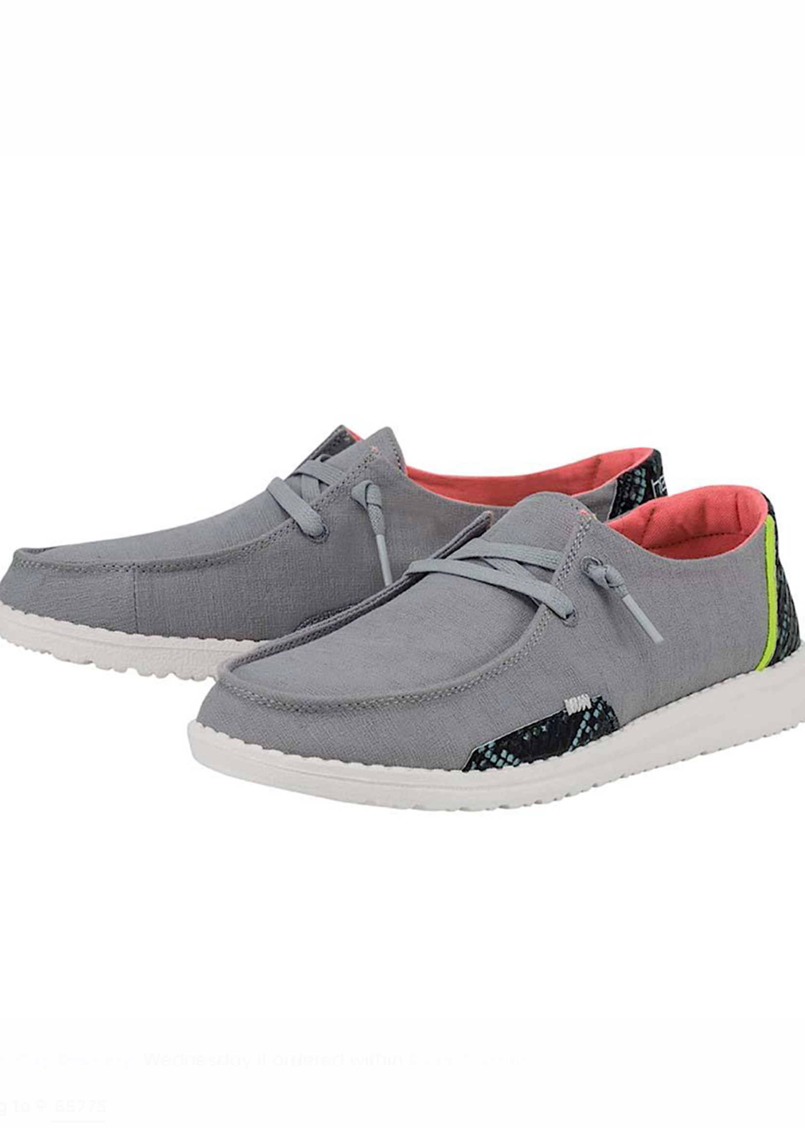 Hey Dude Wendy Snake Linen Steel Grey 
