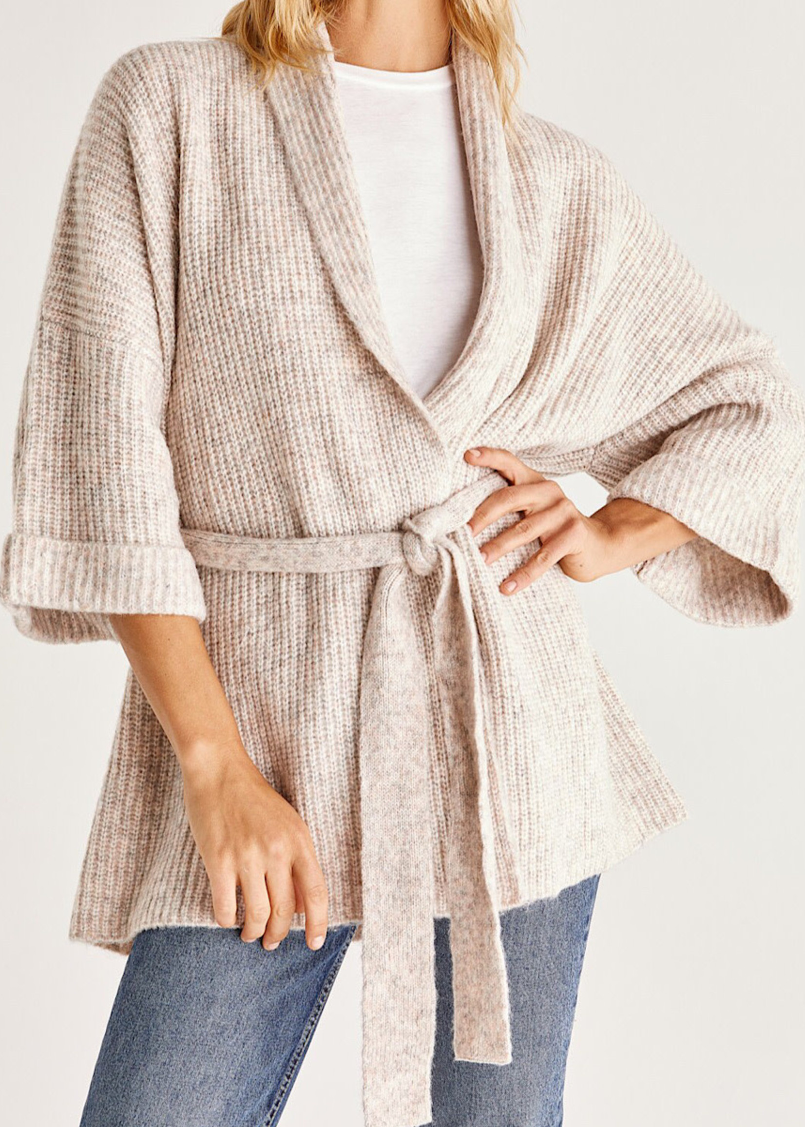 Z Supply Z Supply Pink Heather Isla Kimono Cardigan