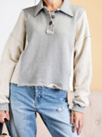 Heather Grey Loose Knit Terry Top