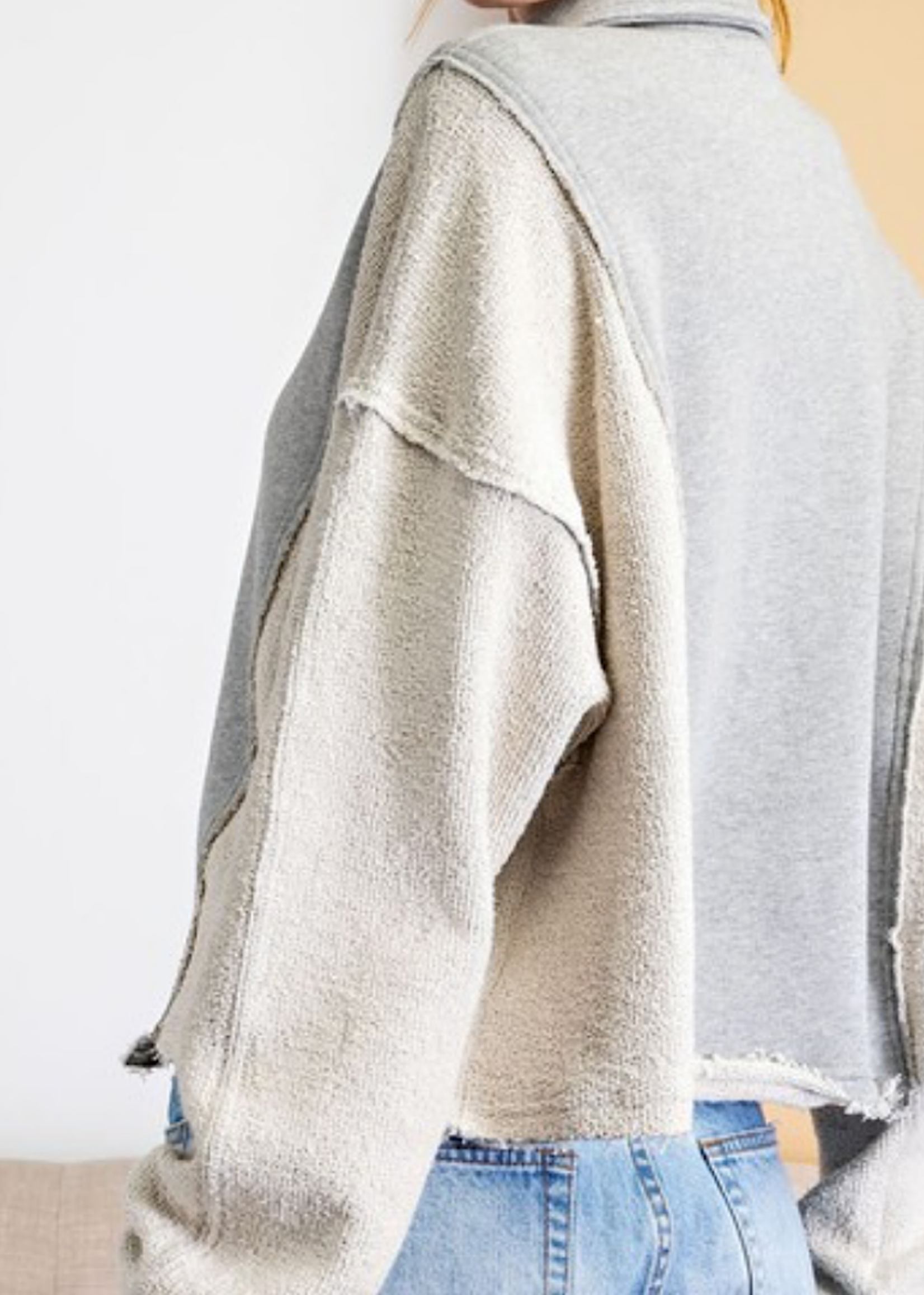 Heather Grey Loose Knit Terry Top