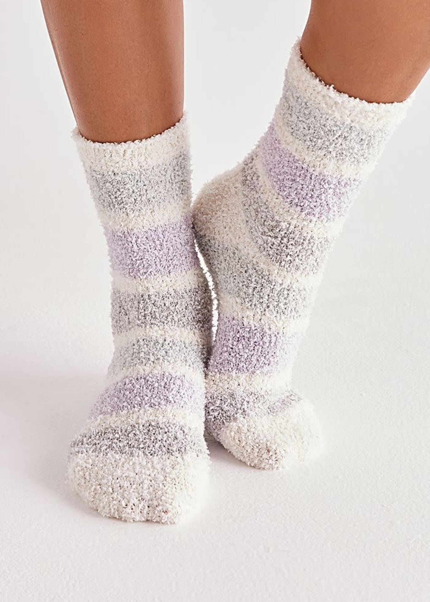 Z Supply Z Supply Stripe Plush Socks Heather Grey