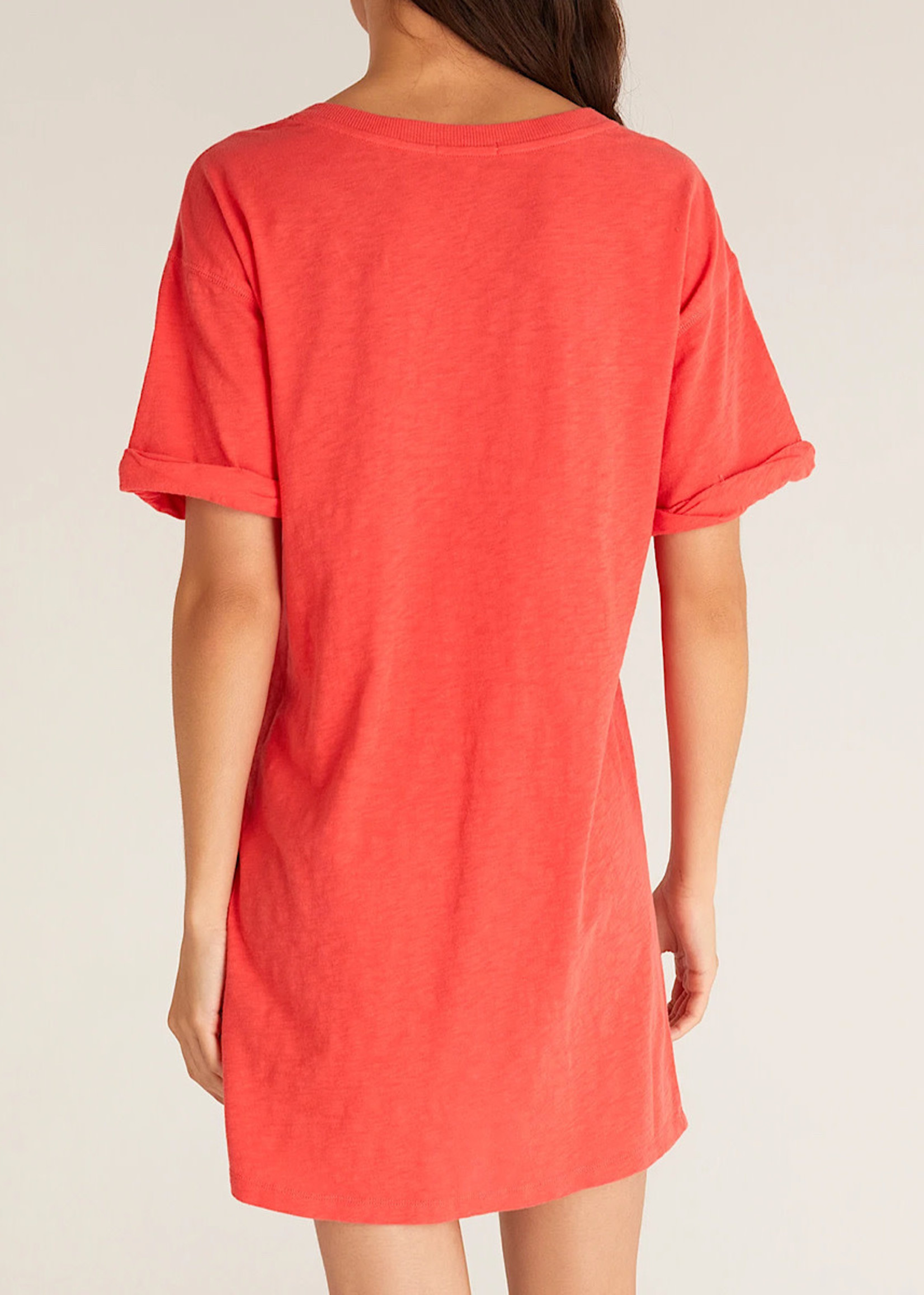 Z Supply Z Supply V-Neck T-Shirt Dress Coral Red