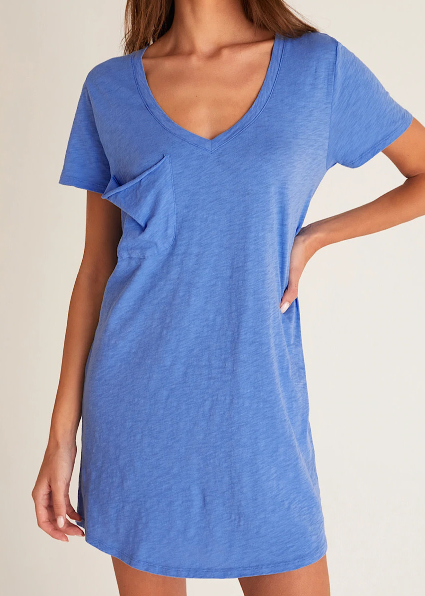 Z Supply Z Supply The Pocket Tee Dress Pacific Blue