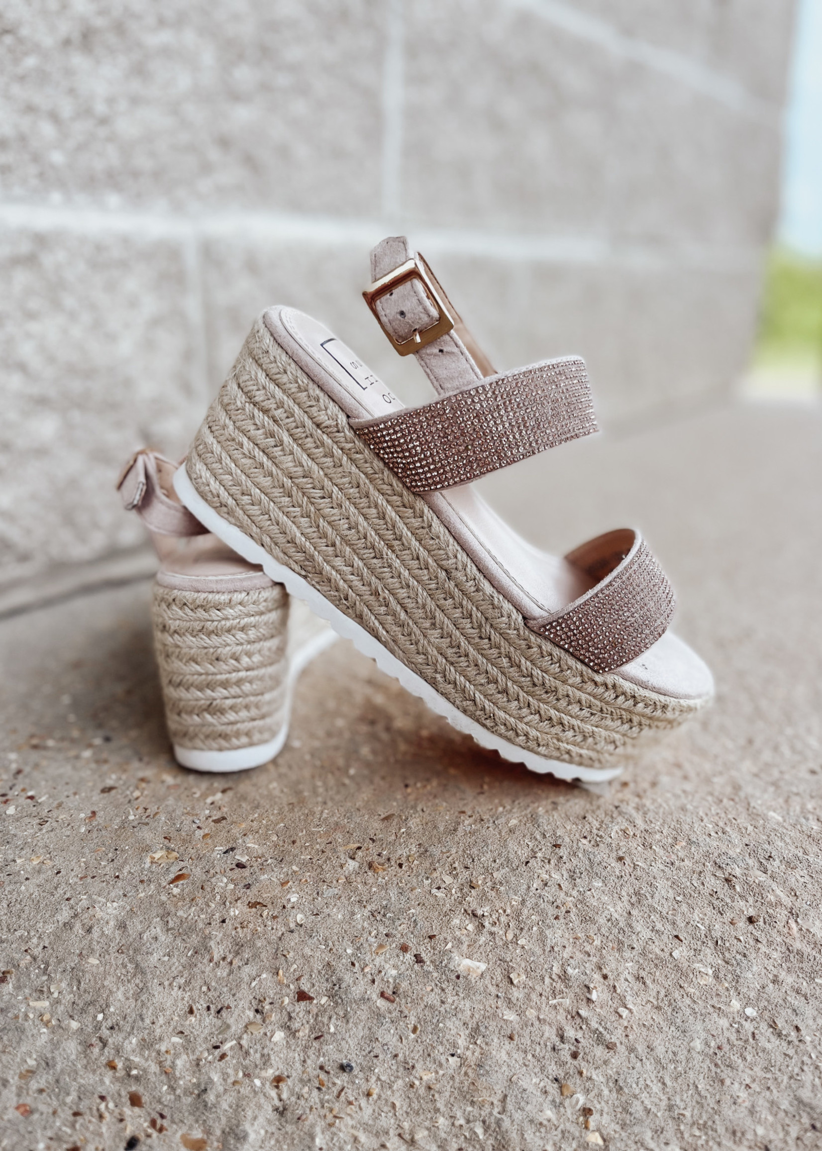 Rose Gold Two Strap Wedge