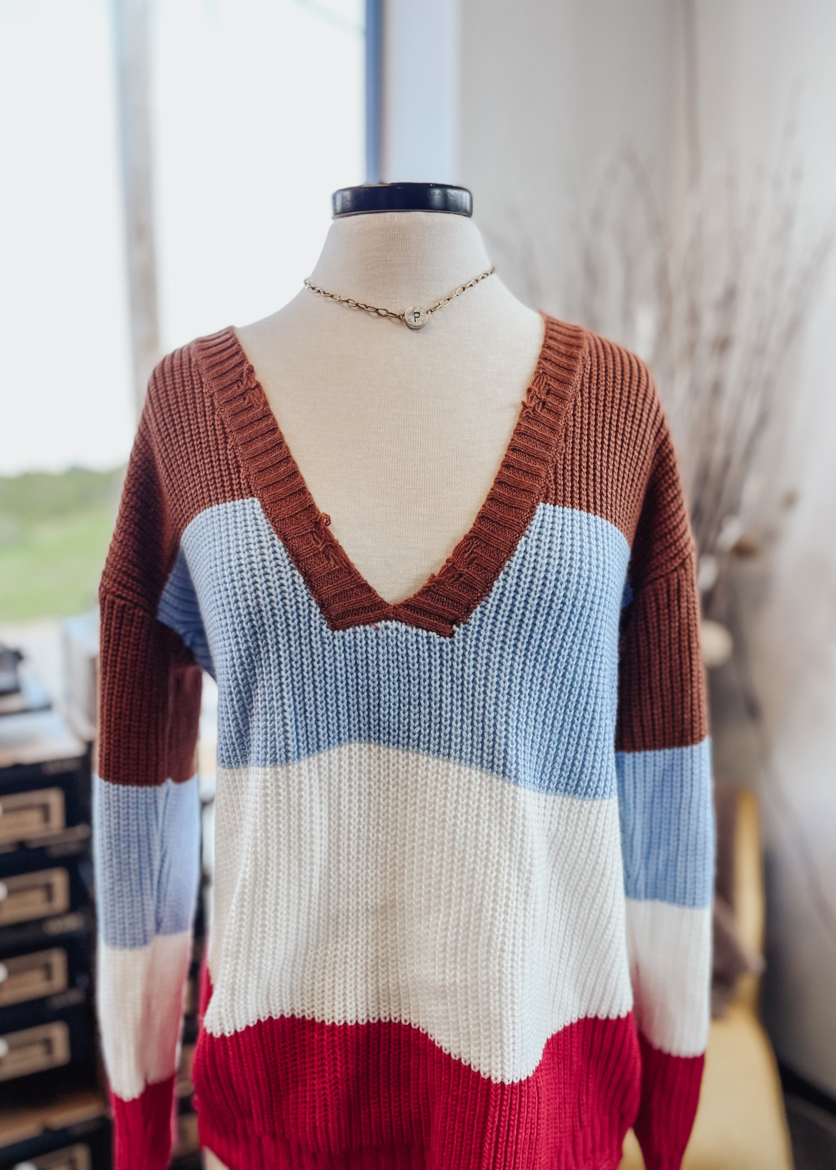 Multi Distressed Sweater - Mainstreet 