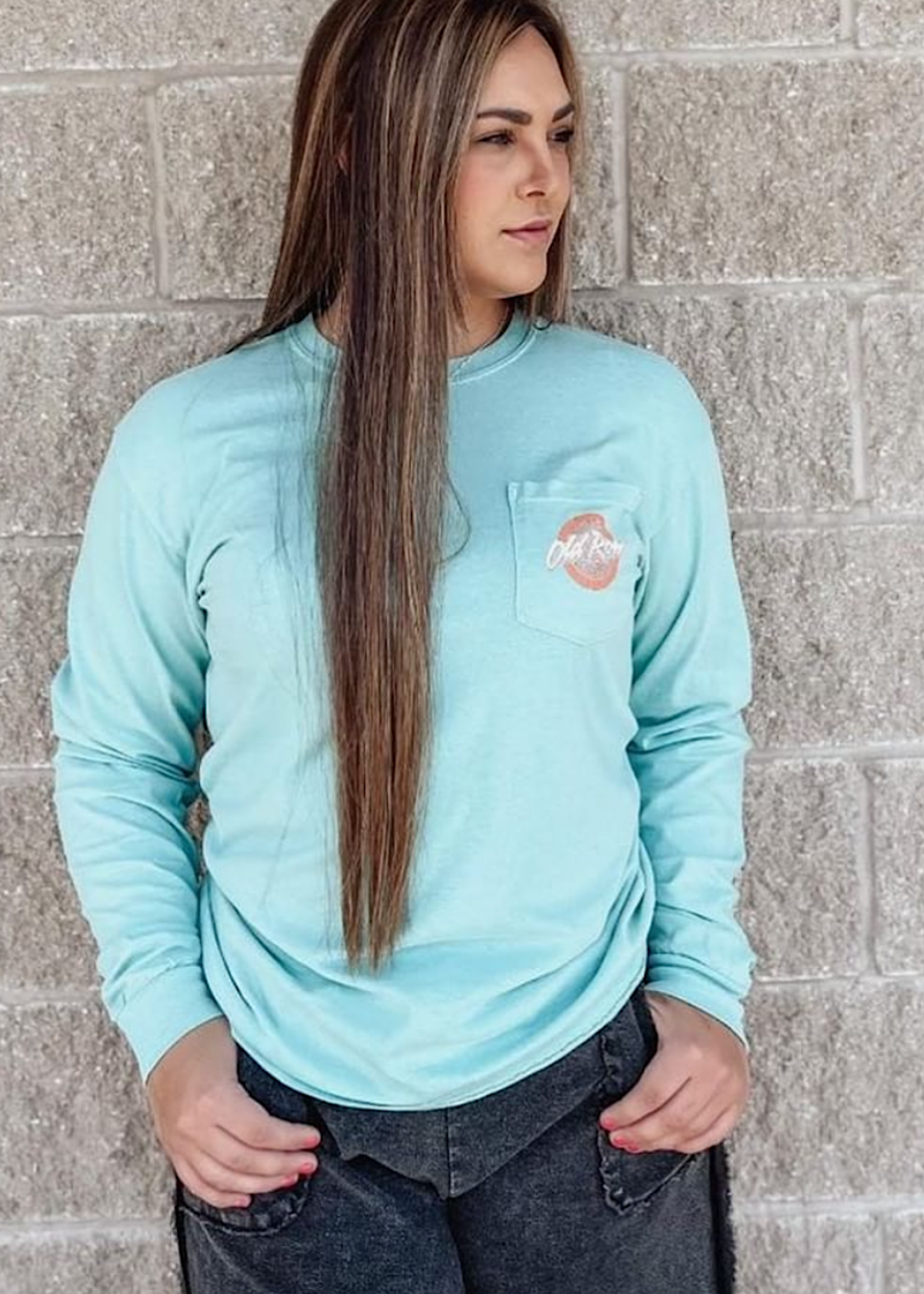 Old Row Old Row Circle Logo Mint L/S Pocket Tee