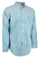 HEYBO Outdoors HeyBo Aiken Tattersal Dress Shirt Navy/Lt Blue/Wht