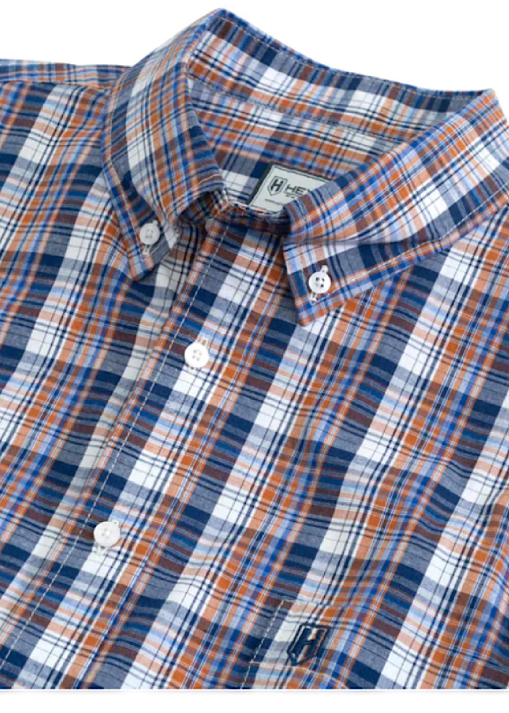 Heybo The Augusta S/S Dress Shirt Navy/Brown/Royal