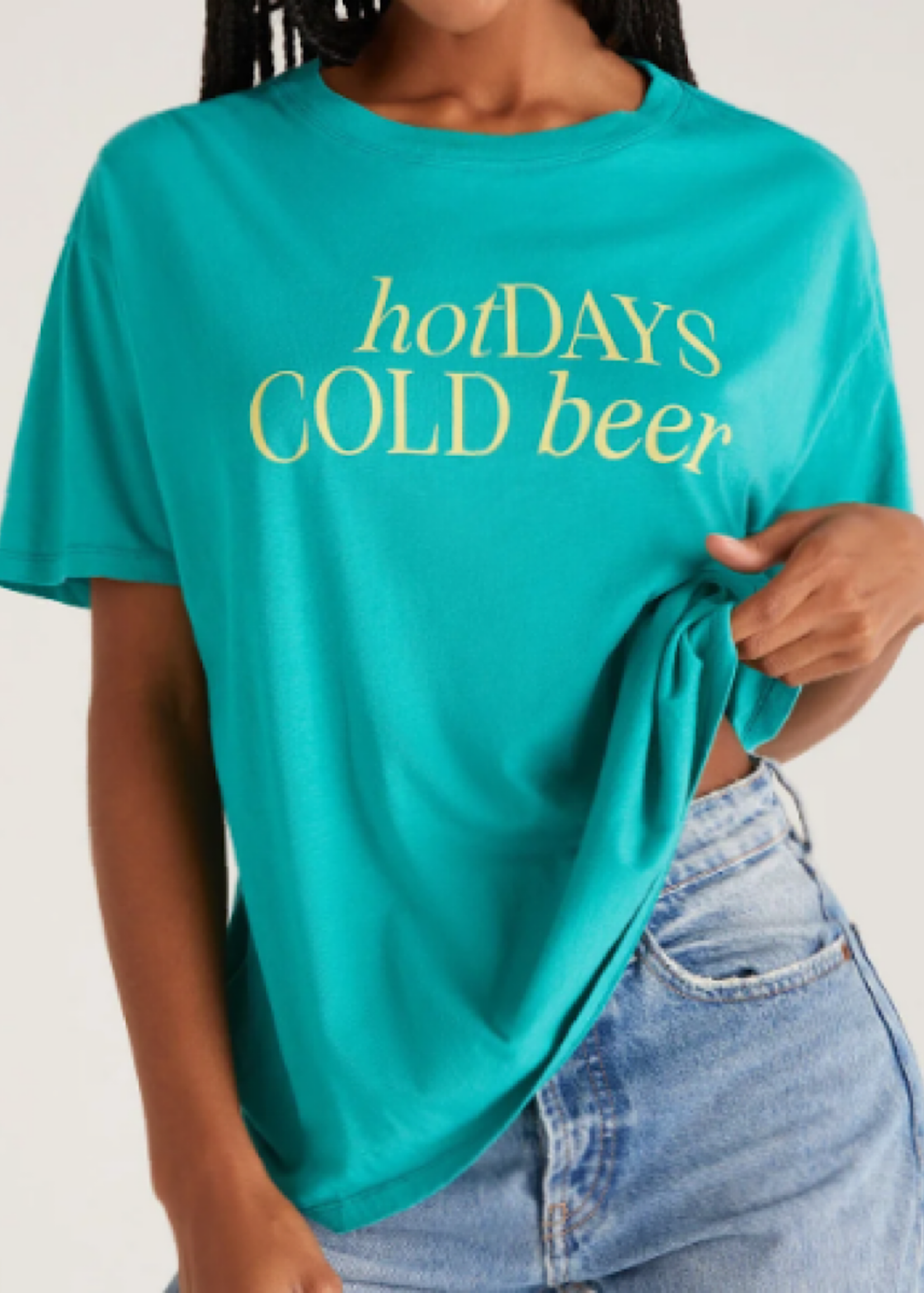 Z Supply Z Supply Boyfriend Cold Beer Tee Tropical Teal