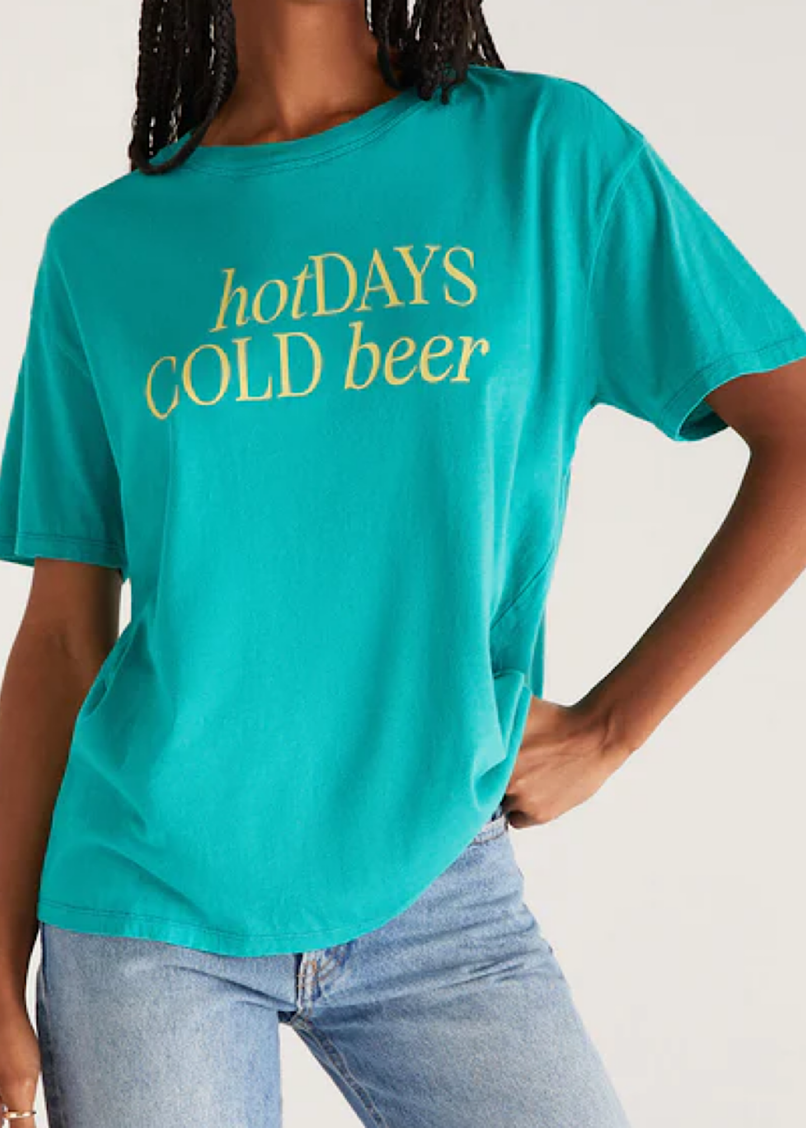 Z Supply Z Supply Boyfriend Cold Beer Tee Tropical Teal