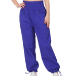 Bright Blue Smocked High Waistband Jogger Pants