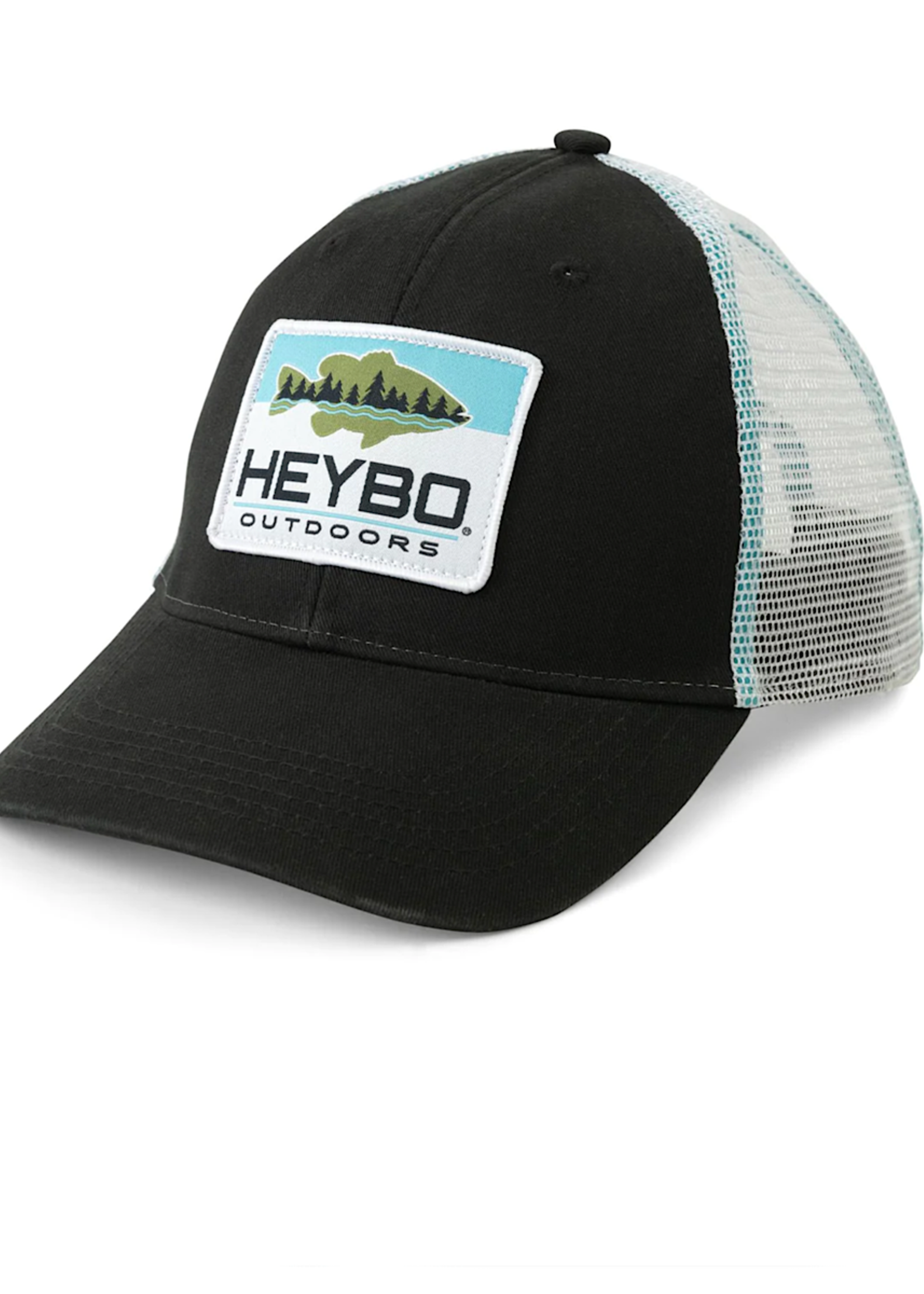 HEYBO Outdoors Heybo Men's Hats Waterline Bass Meshback Trucker Black OS