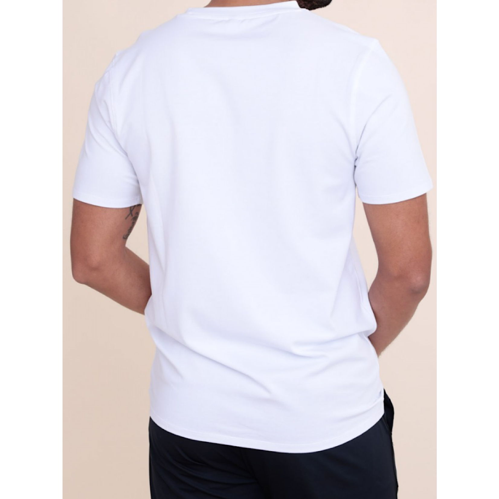 White Cotton Blend Crewneck S/S