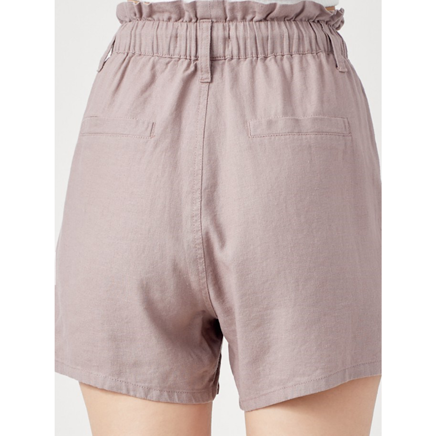 Rosy Brown Linen Pull On Short