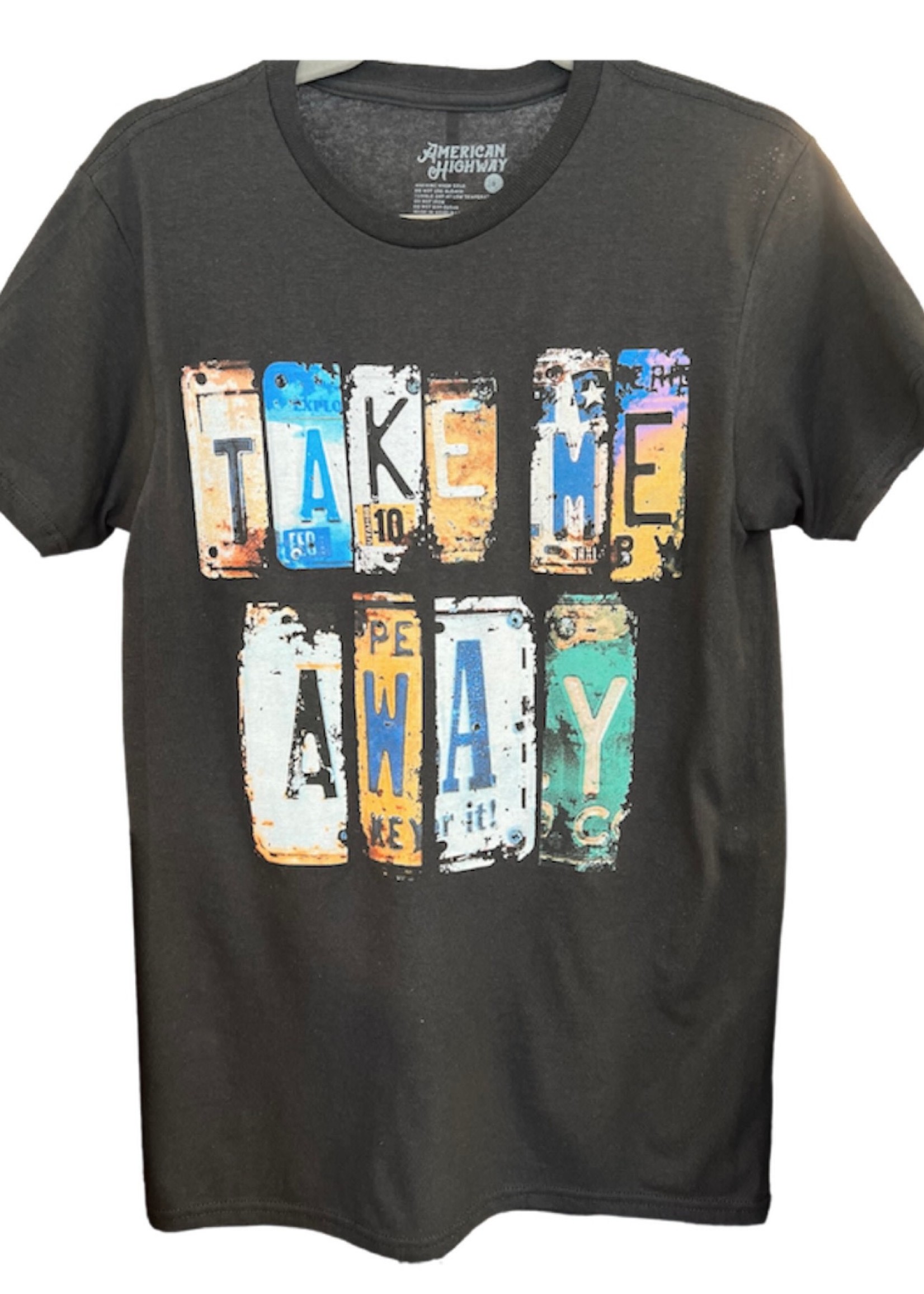 American Highway Take Me Away Plates S/S Tee-Black