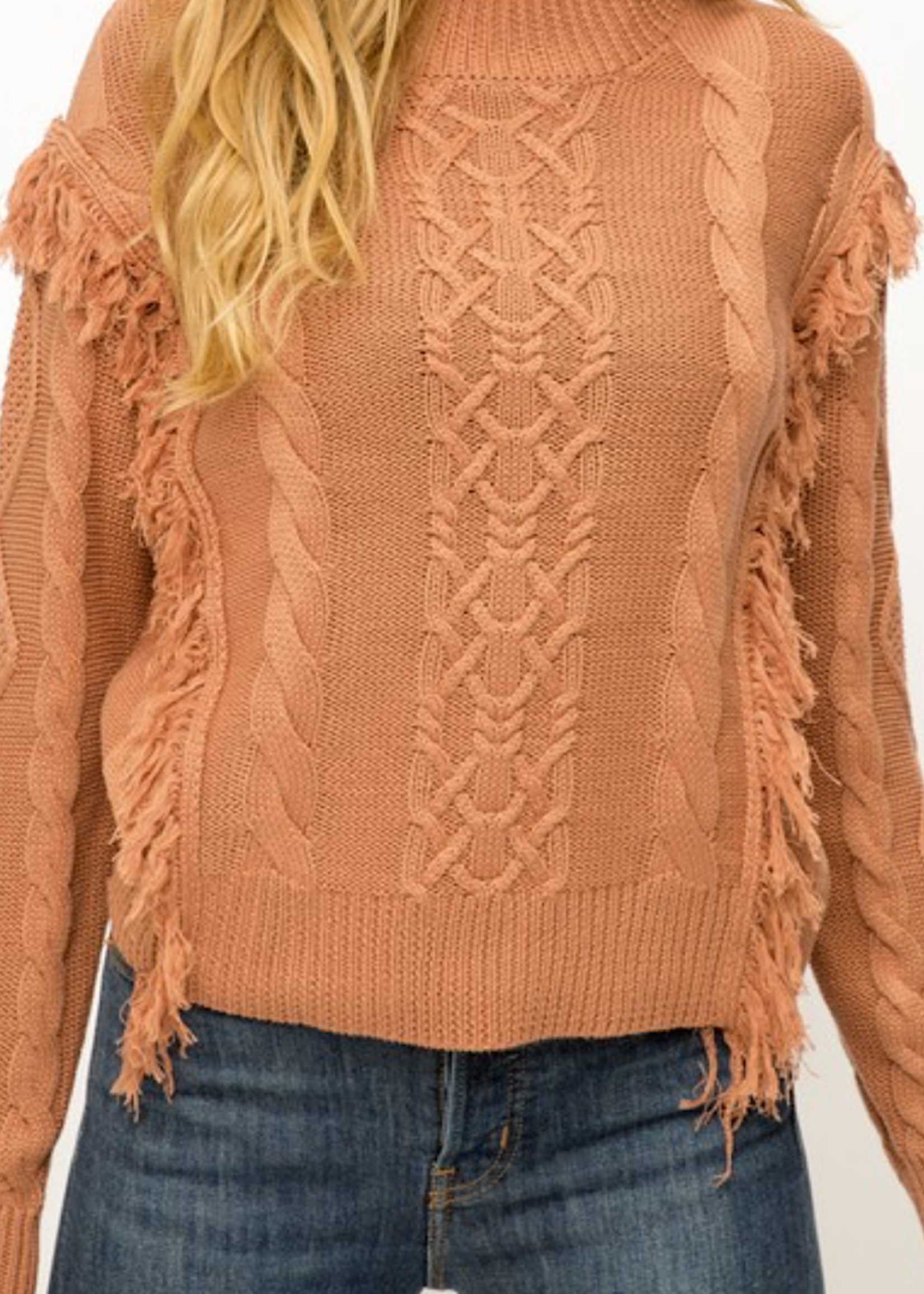 Rust Cable Knit Sweater