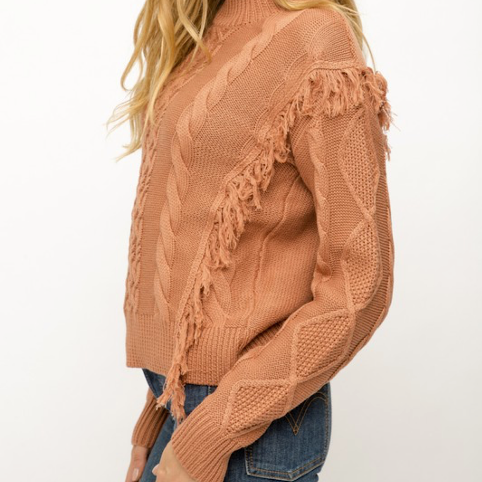 Rust Cable Knit Sweater