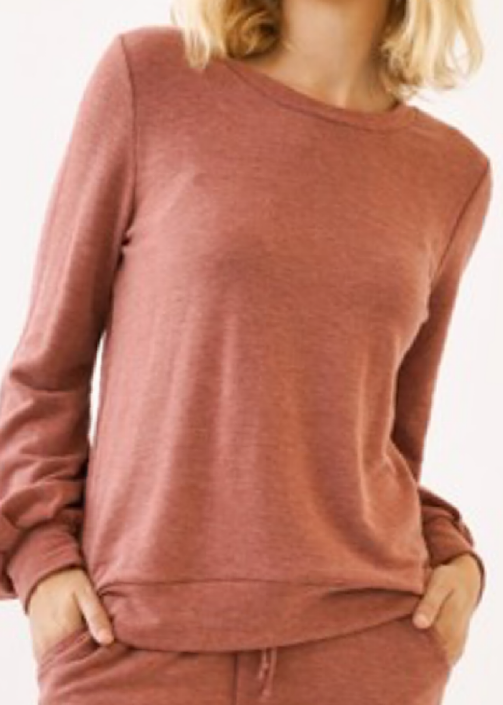Rust Brushed Terry Pullover