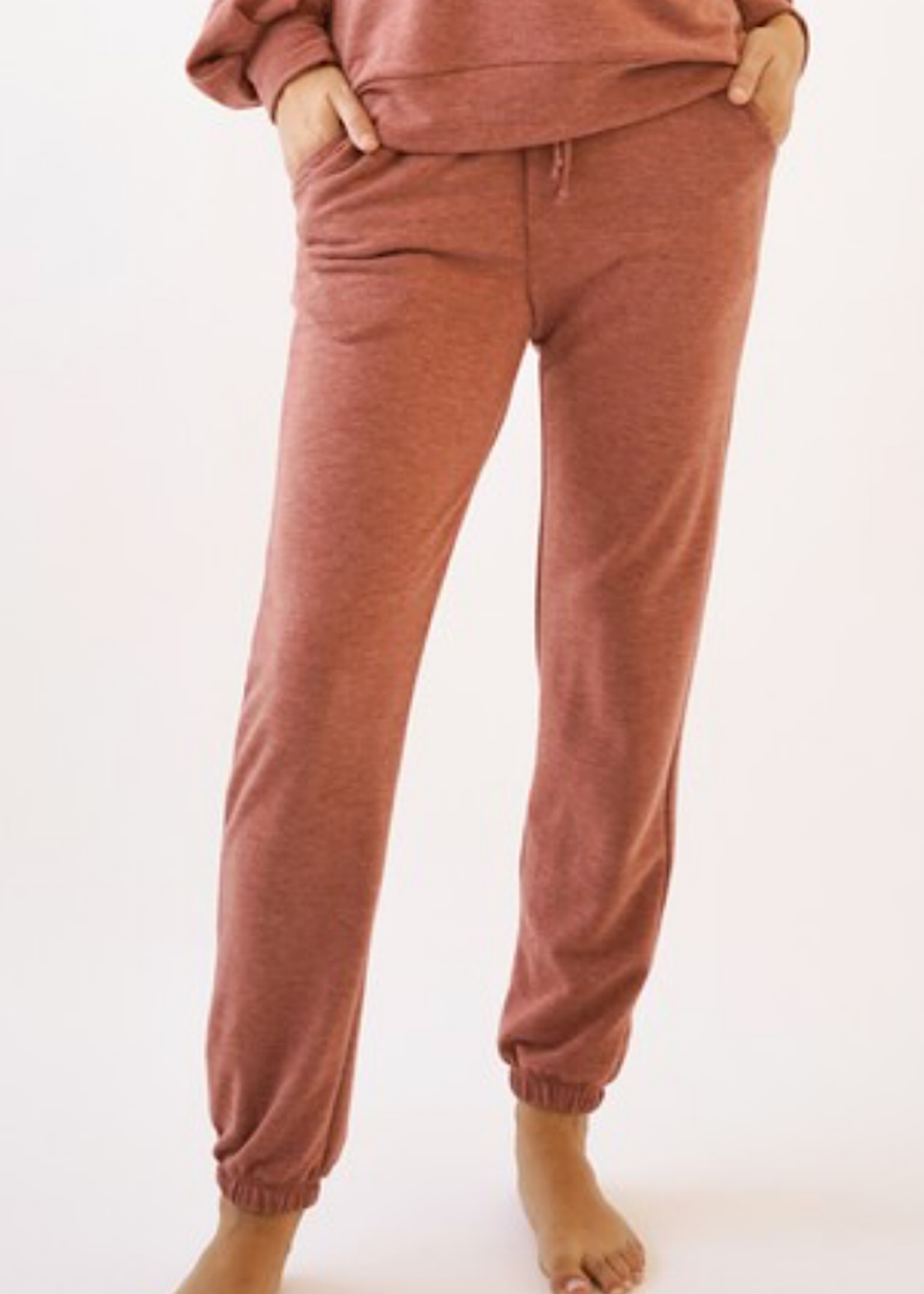 Rust Brushed Terry Joggers