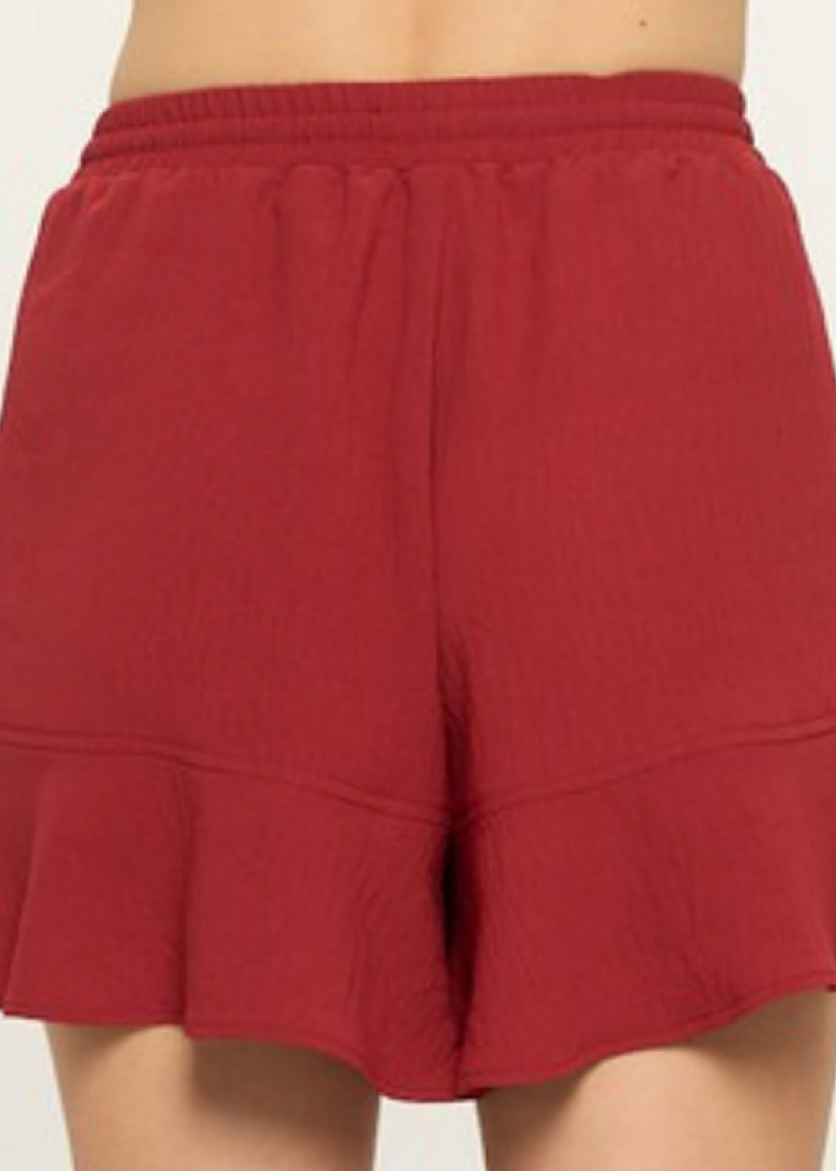 Red Flare Short Pants