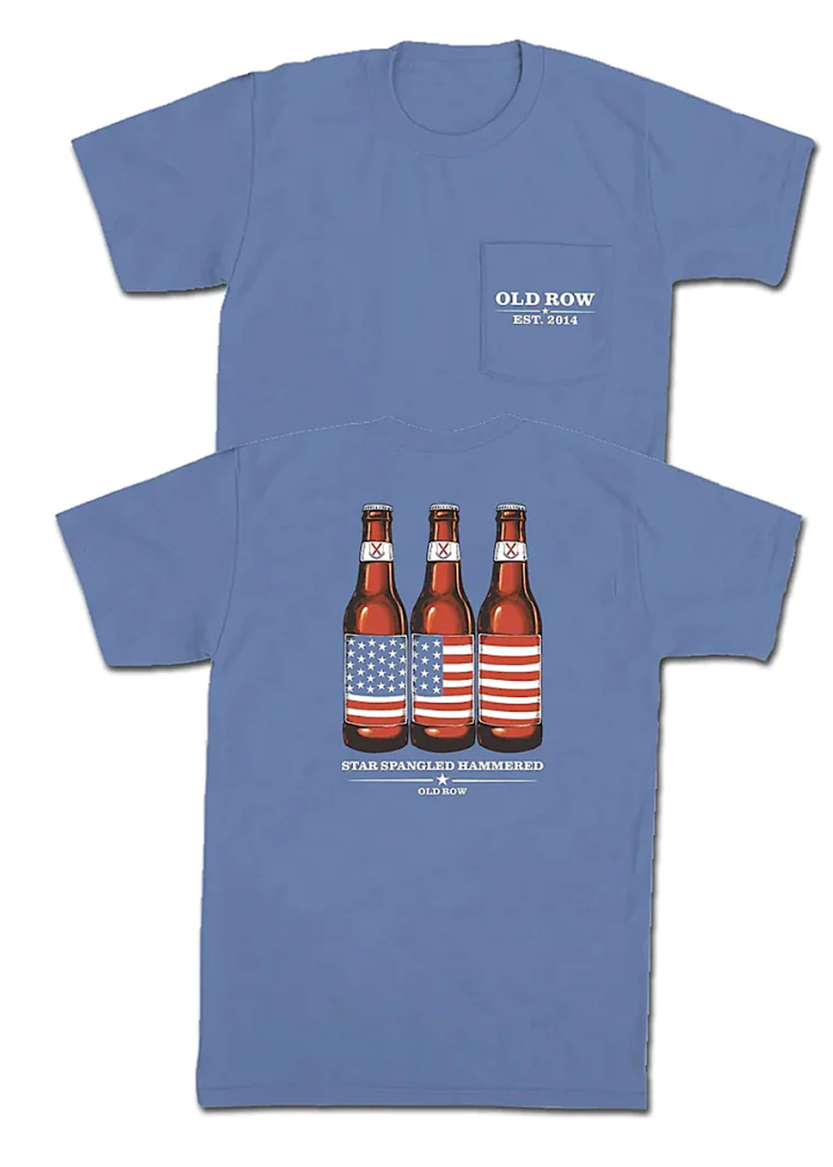 Old Row Old Row Star Spangled Hammered Blue Pocket Tee