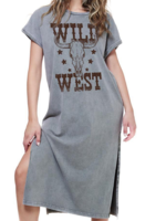 Wild West Vintage Olive T Shirt Dress