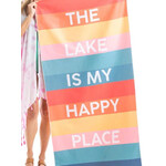 The Lake Is My Happy Place Quick Dry Beach Towel