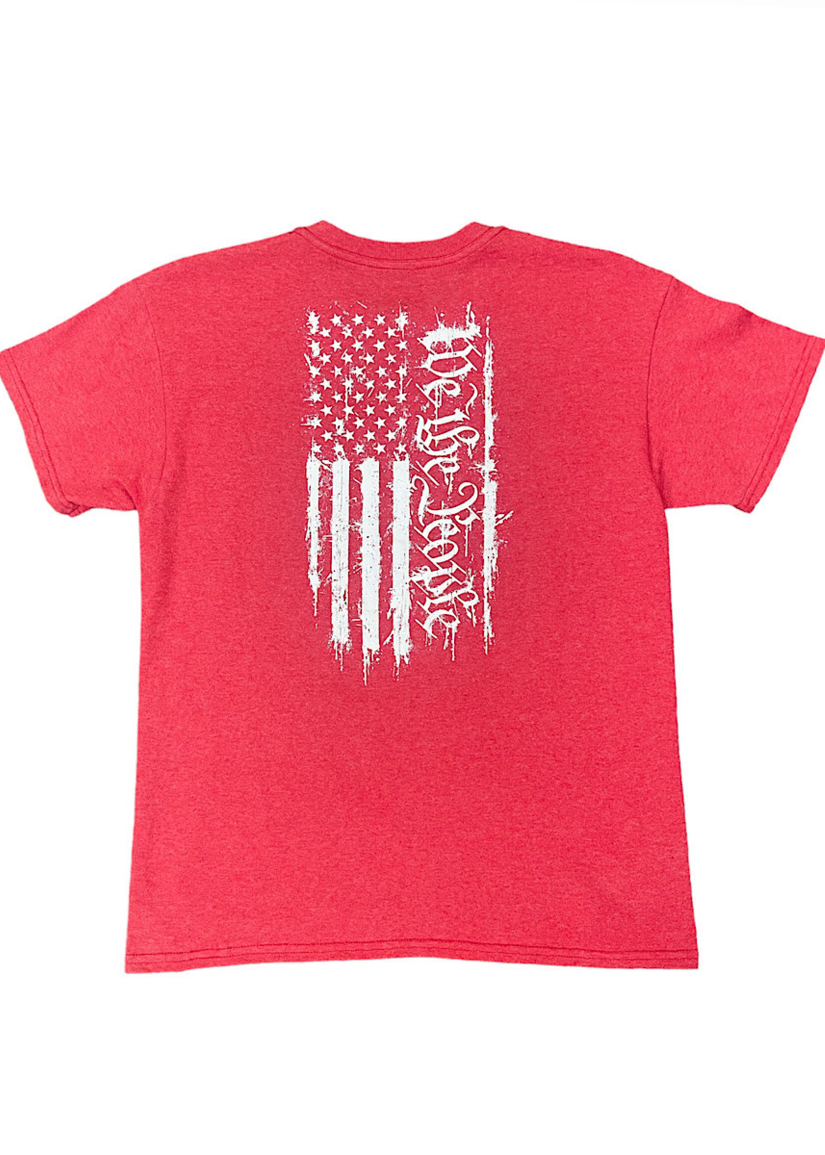 Howitzer Youth People Flag Spray S/S Tee- Y- Red Heather