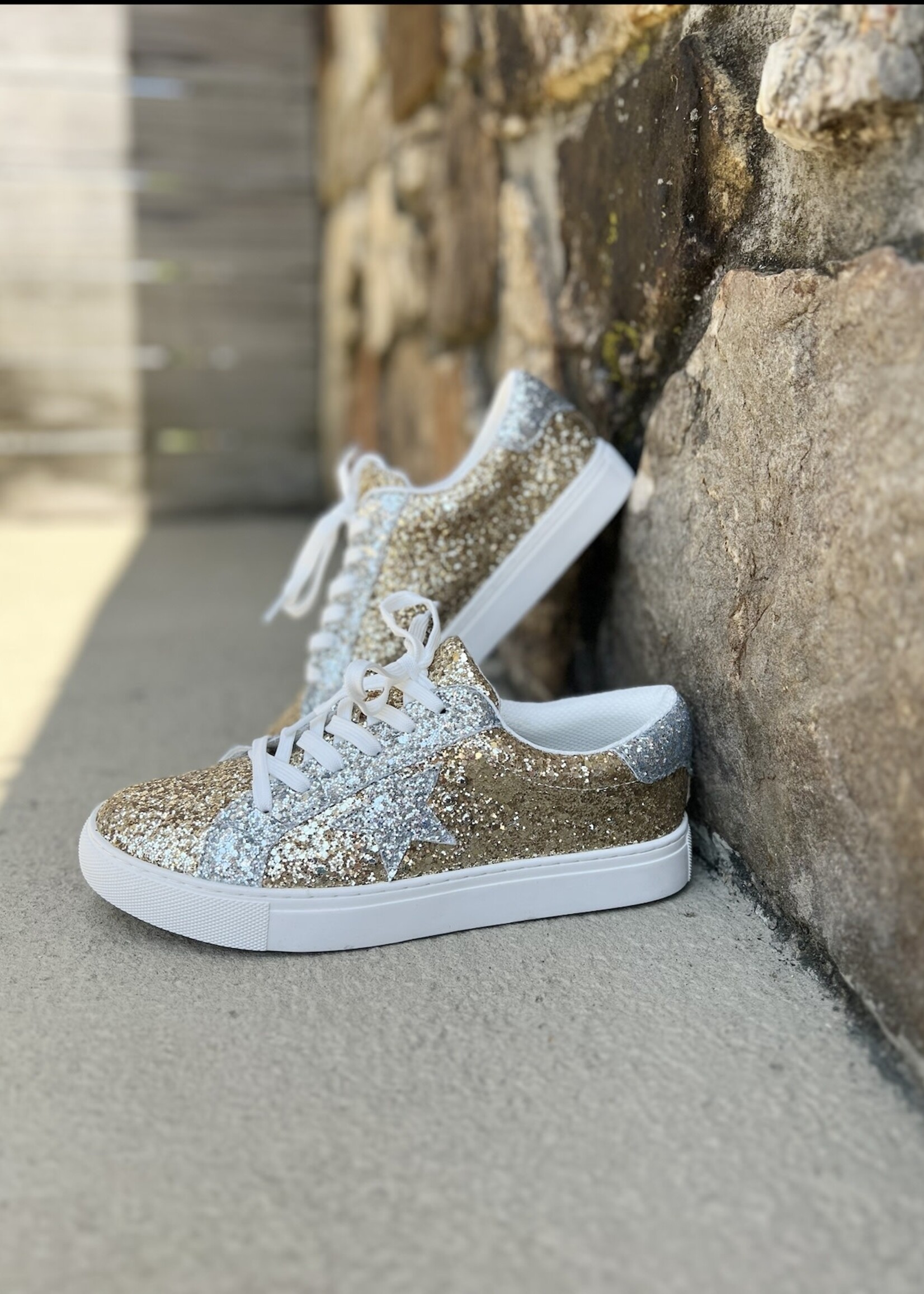 Corkys Corkys Super Nova Silver/ Gold Glitter Sneakers