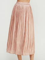 Rose Satin High Waist Midi Skirt