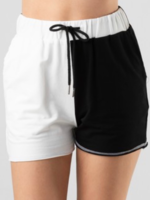 Black and White Color Block Shorts