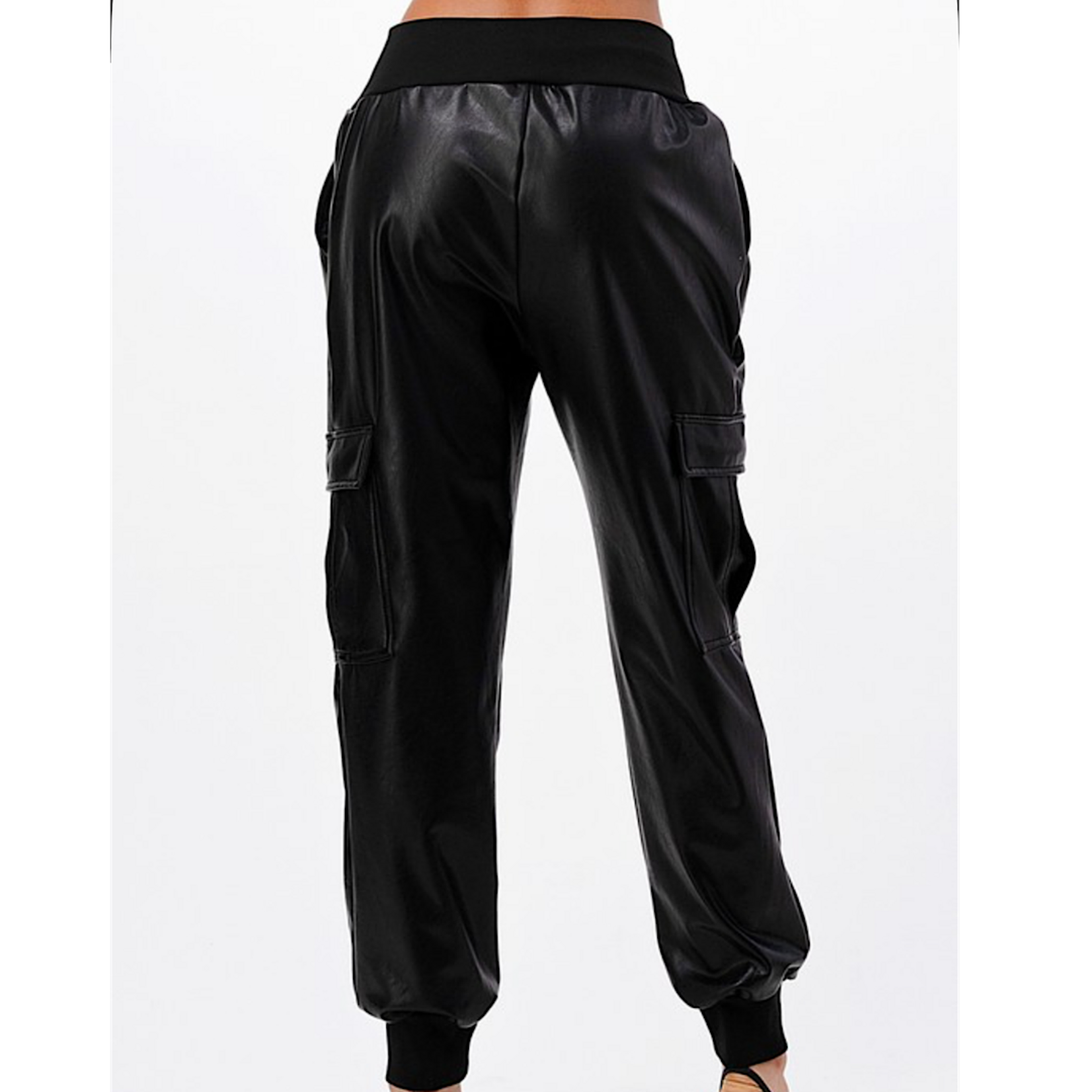 Vegan Leather Cargo Jogger Pants