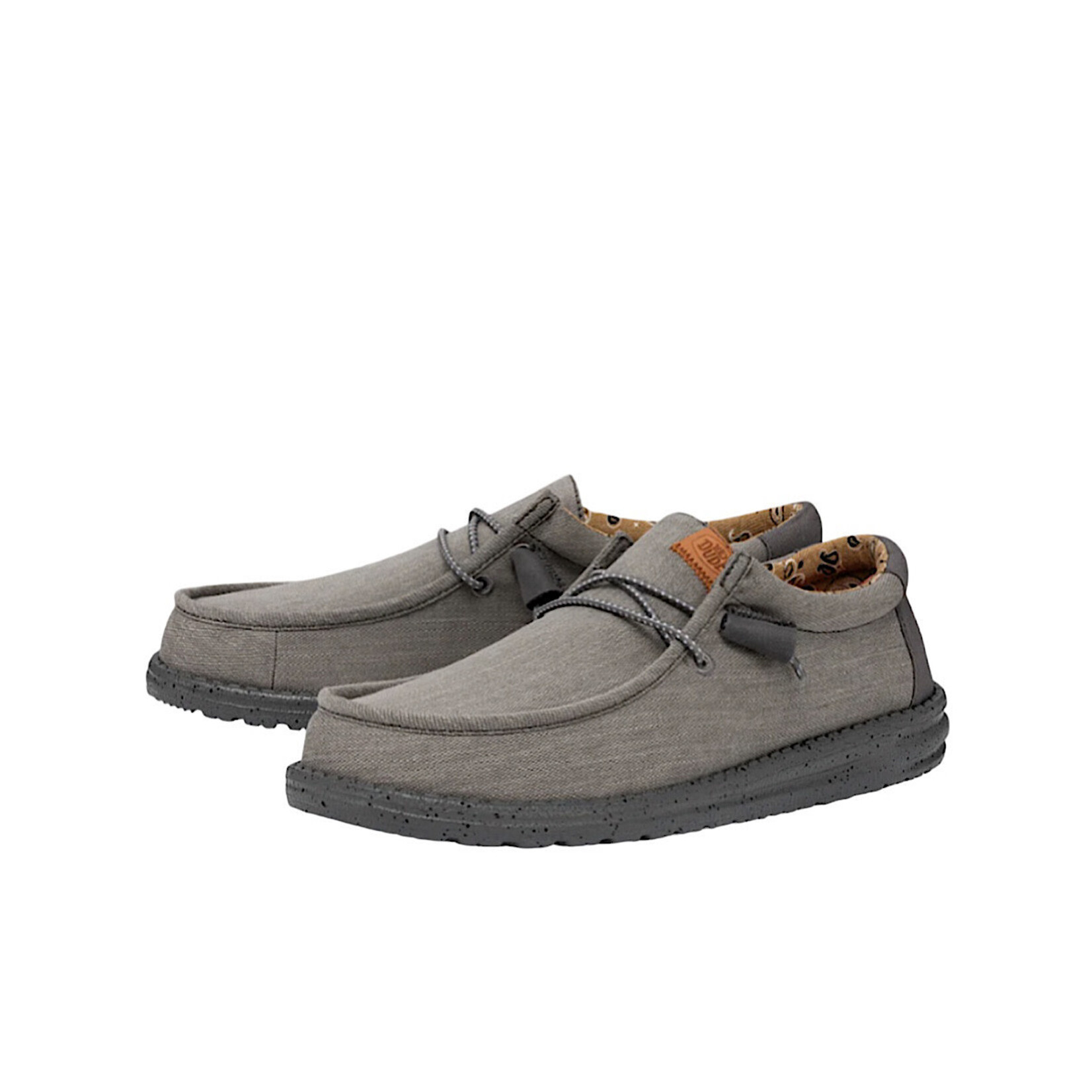 Hey Dude Hey Dude Wally Washed Canvas Charcoal Mens