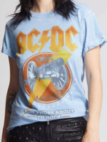 Recycled Karma ACDC About To Rock Washed Denim Top