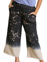 Plus Black Dip Dye Wide Leg Pant