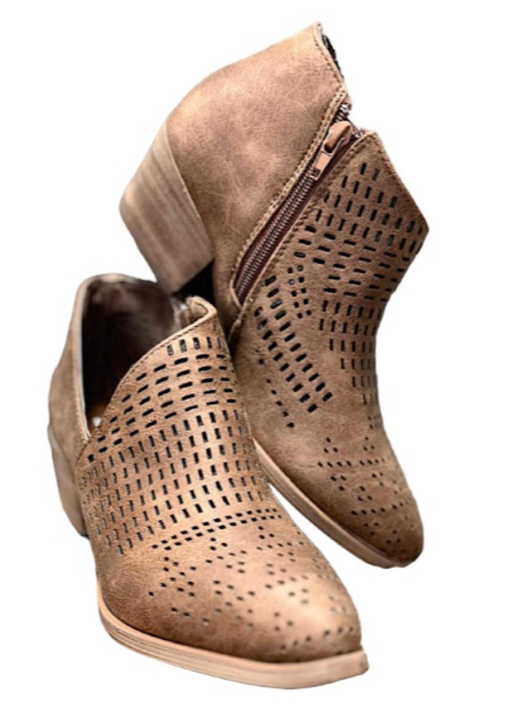 Very G Very G Tan Laserette Booties