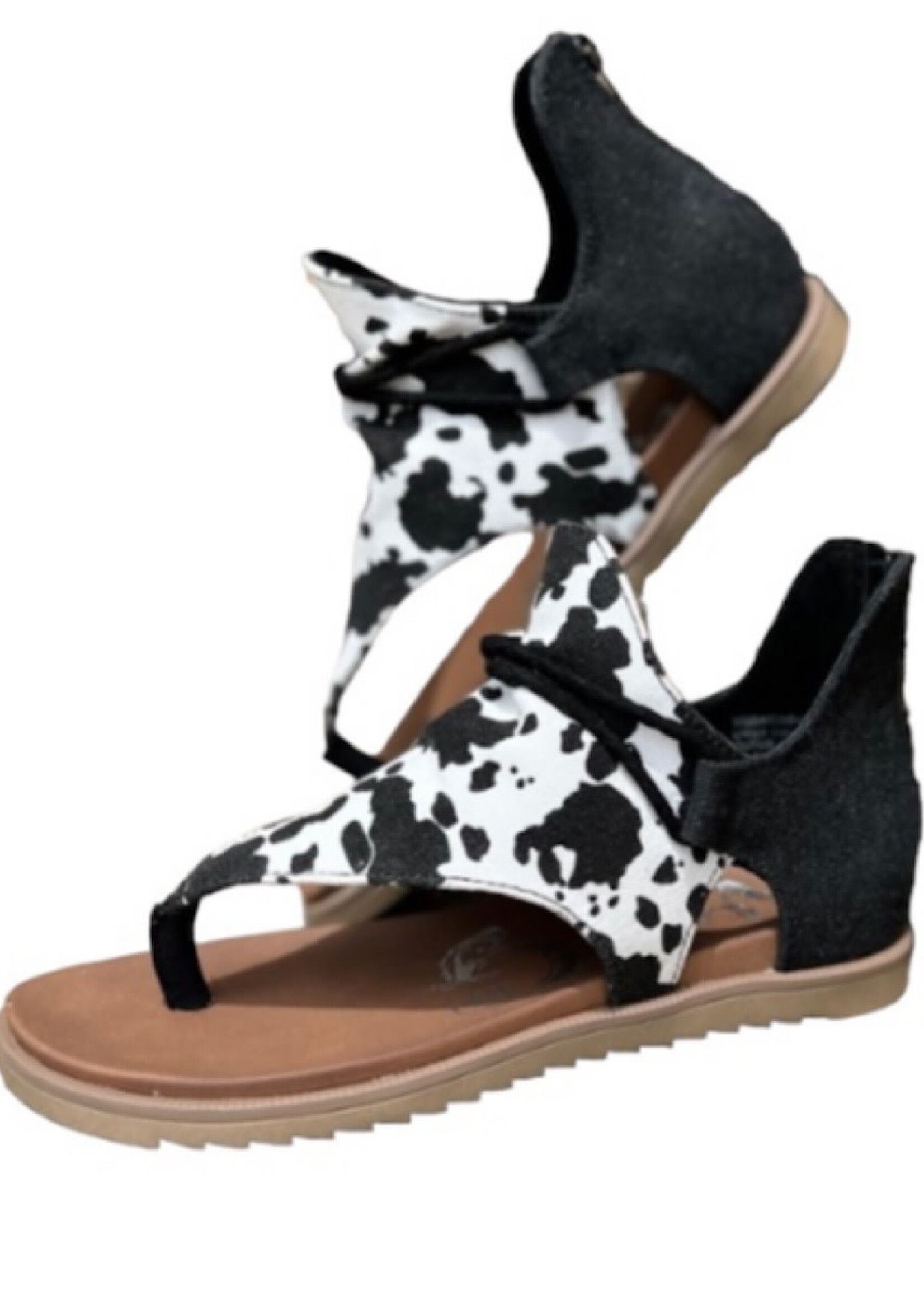 Very G Very G Angelika Black Cow Sandals