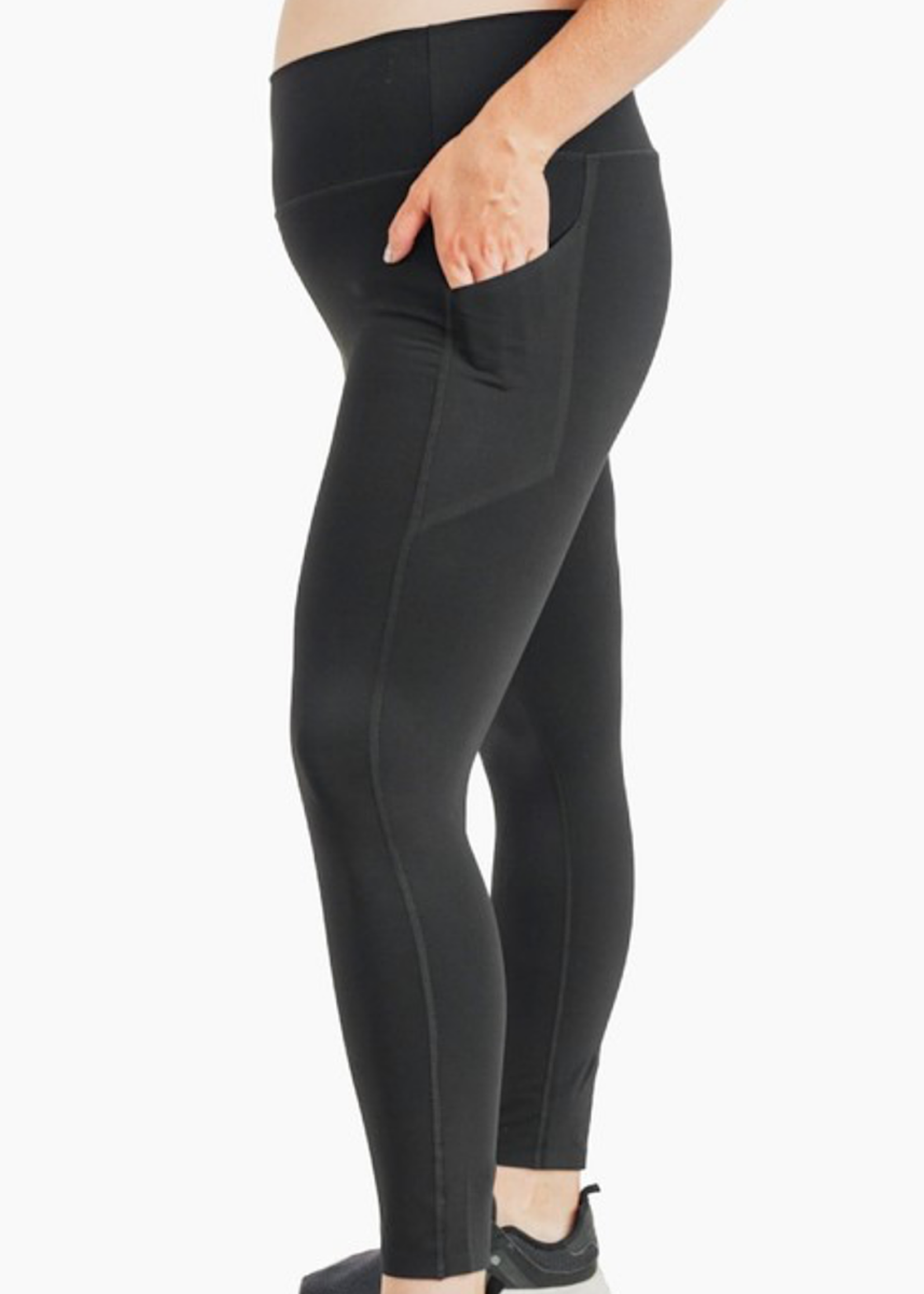 Curvy Black Laser Cut and Bonded Fold Over High Waist Leggings, - Main  Street Boutique
