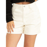 Cream Leather High Waisted Shorts