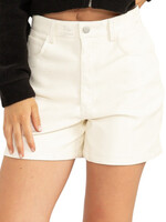 Cream Leather High Waisted Shorts