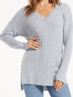 Z Supply Z Supply Avalon Heather Grey Rib V-Neck Sweater