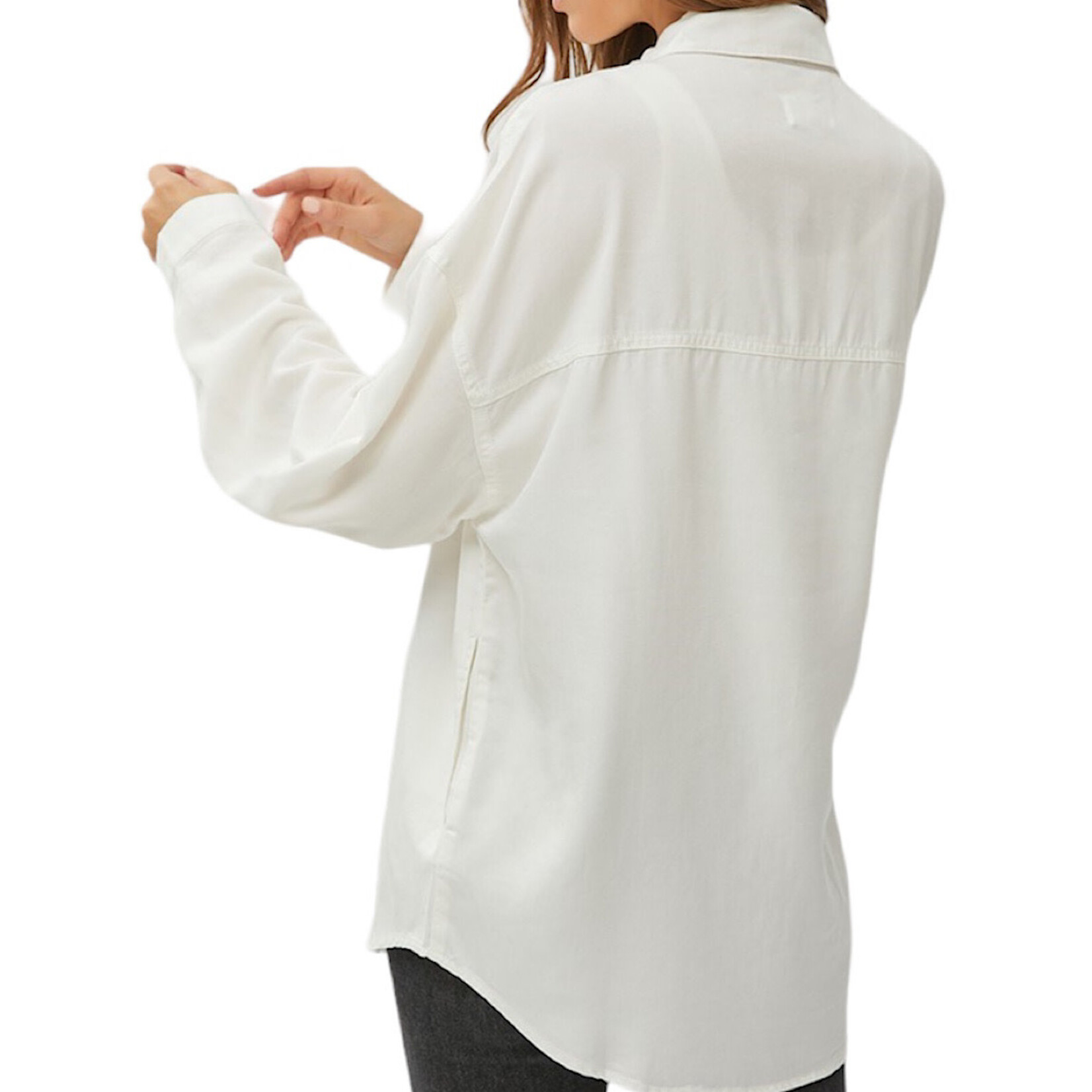 RISEN Cream Oversized Tencel Shirts RDJ9136